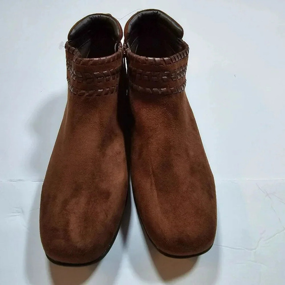 Comfortview Womens Brown Suede Braid Ankle Boots Size 9M - Picture 3 of 13